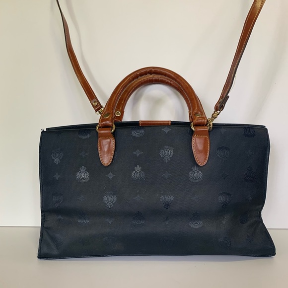 Black and Tan Shoulder Bag with Crossbody Strap - Picture 4 of 13